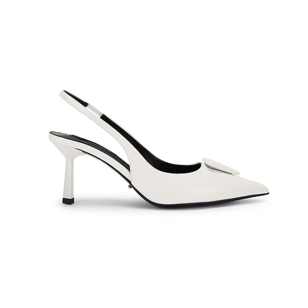 Tony Bianco Sleek White Hi Shine Bertie Slingback Pumps Size 10
